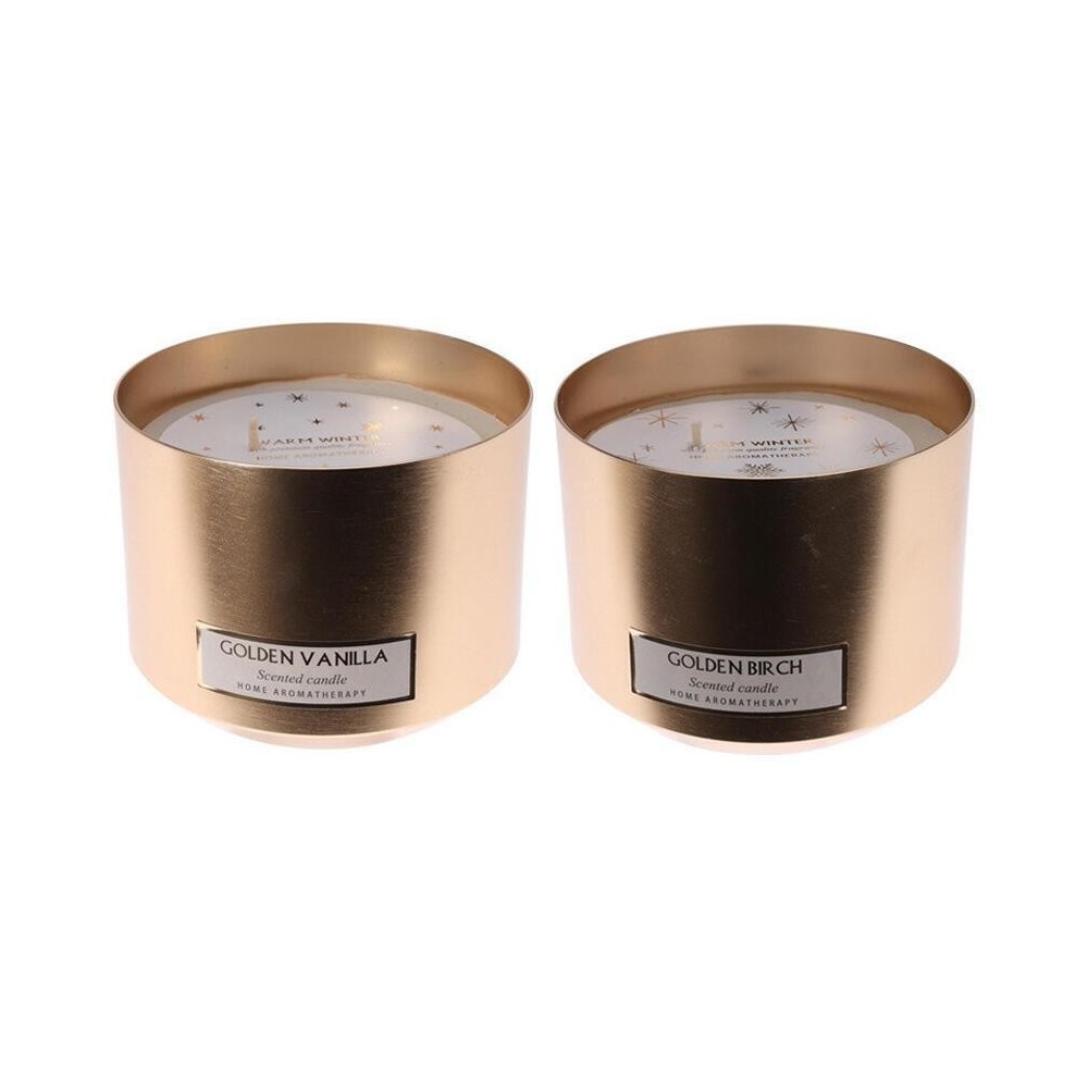 CANDELA 10X8CM IN LATTA ORO 2ASS